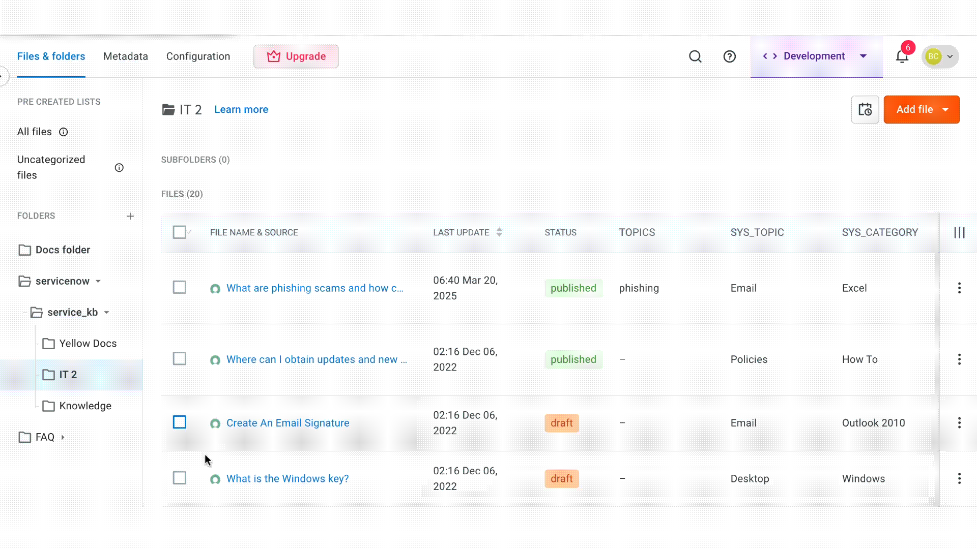 Move folders