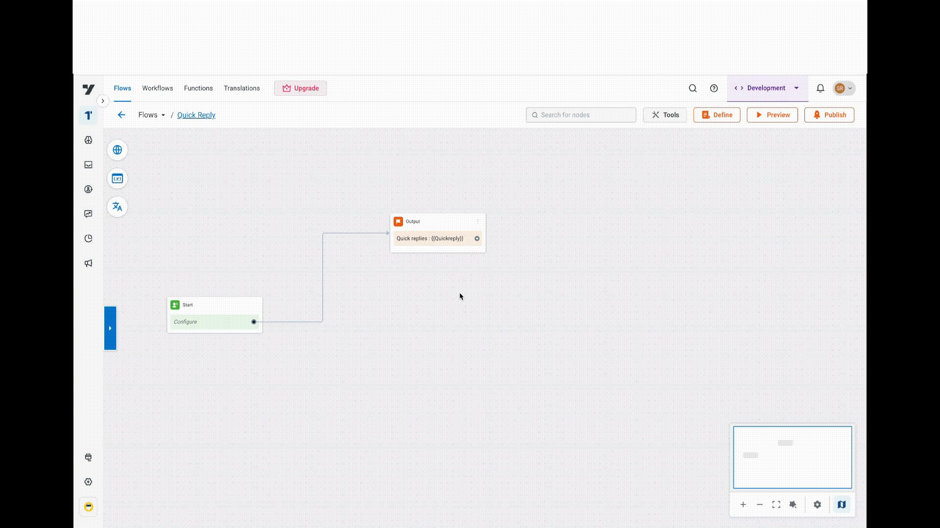 Quick reply workflow